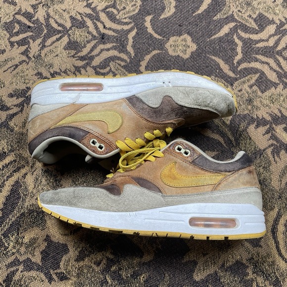 Nike Air Max 1 PRM Men's Size 9 "Ugly Duckling" Pecan/Yellow Ochre (DZ0482 200) - Picture 1 of 12